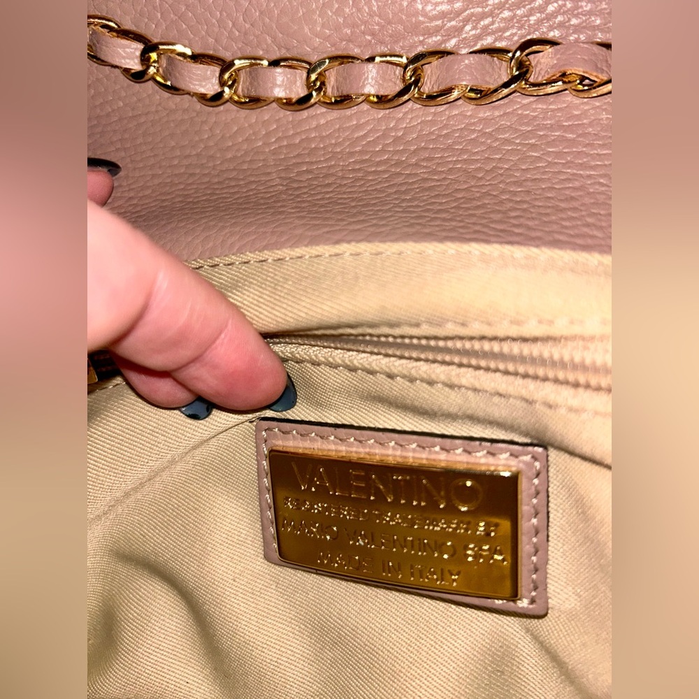EUC Valentino Beige Leather Chain Crossbody/Shoulder Bag - Picture 4 of 7